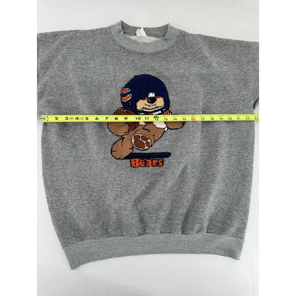 Vtg 90’s Chicago Bears Sweater Sz XL Graphic Rare Collectible Grey Crewneck​ - Picture 8 of 15